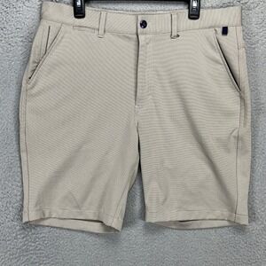 Halsey Sport Mens Chino Golf Shorts 36 Tan Performance Flat Front Stretch Casual
